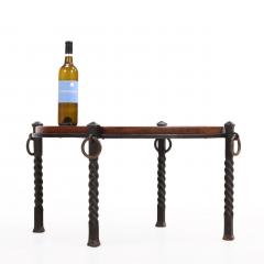 French Brutalist Oak and Iron Coffee Table C 1960 - 4641116