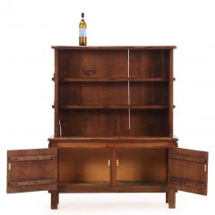 French Brutalist Solid Oak Open Top Cabinet C 1940 - 4740579