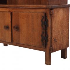 French Brutalist Solid Oak Open Top Cabinet C 1940 - 4740581