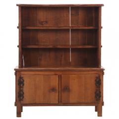 French Brutalist Solid Oak Open Top Cabinet C 1940 - 4740584