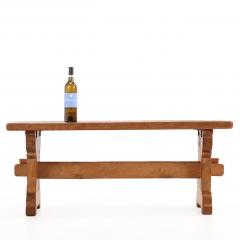 French Brutalist Style Gouged Carved Oak Coffee Table C 1960 - 4712933