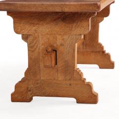 French Brutalist Style Gouged Carved Oak Coffee Table C 1960 - 4712935