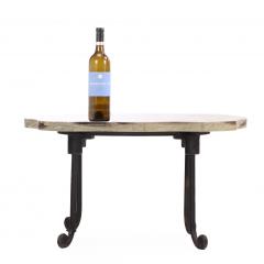 French Brutalist Style Iron and Marble Low Table C 1950 - 4610563