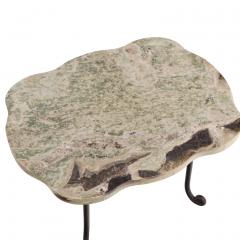 French Brutalist Style Iron and Marble Low Table C 1950 - 4610565