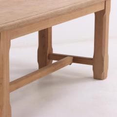 French Brutalist style solid oak dining table C 1960  - 4011287