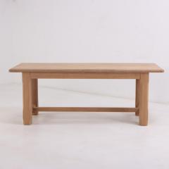 French Brutalist style solid oak dining table C 1960  - 4011288