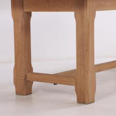 French Brutalist style solid oak dining table C 1960  - 4011290