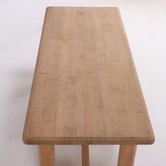 French Brutalist style solid oak dining table C 1960  - 4011291