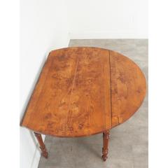 French Burl Fruitwood Drop Leaf Dining Table - 3484764