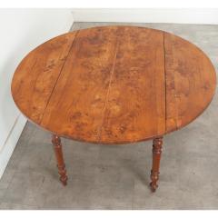 French Burl Fruitwood Drop Leaf Dining Table - 3484766