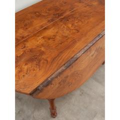 French Burl Fruitwood Drop Leaf Dining Table - 3484938