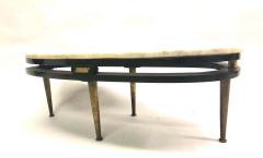 French Cantilevered Oval Cocktail Table - 1844333