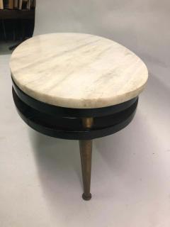 French Cantilevered Oval Cocktail Table - 1844338