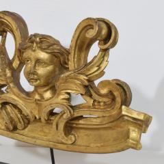 French Carved Giltwood Ornament With Winged Angel Head circa 1880 1900 - 4509063