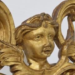 French Carved Giltwood Ornament With Winged Angel Head circa 1880 1900 - 4509064