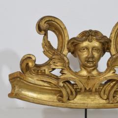 French Carved Giltwood Ornament With Winged Angel Head circa 1880 1900 - 4509065