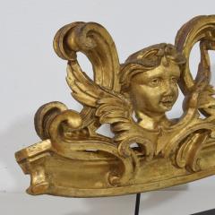 French Carved Giltwood Ornament With Winged Angel Head circa 1880 1900 - 4509067