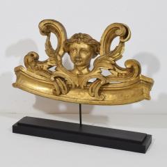 French Carved Giltwood Ornament With Winged Angel Head circa 1880 1900 - 4509071