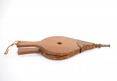 French Carved Walnut Forged Iron Leather Fireplace Bellows - 4553199