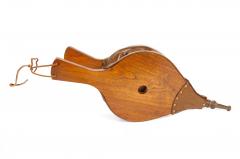 French Carved Walnut Forged Iron Leather Fireplace Bellows - 4553200