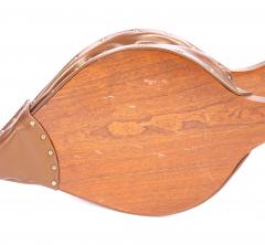 French Carved Walnut Forged Iron Leather Fireplace Bellows - 4553202