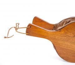 French Carved Walnut Forged Iron Leather Fireplace Bellows - 4553203