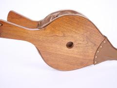 French Carved Walnut Forged Iron Leather Fireplace Bellows - 4553204