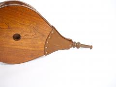French Carved Walnut Forged Iron Leather Fireplace Bellows - 4553205