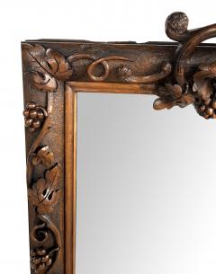 French Carved Walnut Mirror with Meandering Grape Vine - 4521206