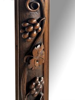 French Carved Walnut Mirror with Meandering Grape Vine - 4521207