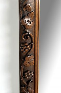 French Carved Walnut Mirror with Meandering Grape Vine - 4521208