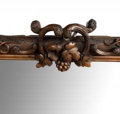 French Carved Walnut Mirror with Meandering Grape Vine - 4521209