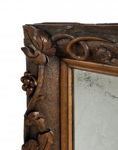 French Carved Walnut Mirror with Meandering Grape Vine - 4521210