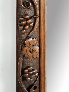 French Carved Walnut Mirror with Meandering Grape Vine - 4521214