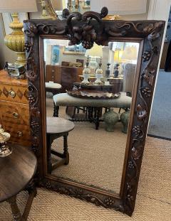 French Carved Walnut Mirror with Meandering Grape Vine - 4521216