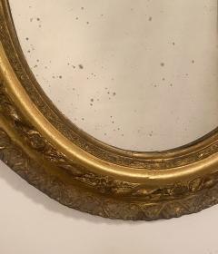 French Carved and Gilt Small Oval Mirror circa 1840 - 3083958