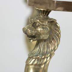 French Cast Bronze Coffee Table with Lion Head Motif Circa 1950 - 3542368