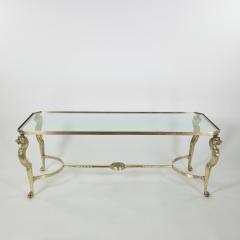 French Cast Bronze Coffee Table with Lion Head Motif Circa 1950 - 3542375