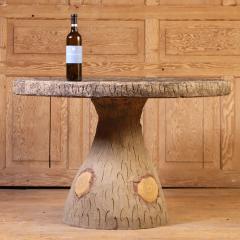 French Cast Stone Faux Bois Garden Table C 1960 - 4756354