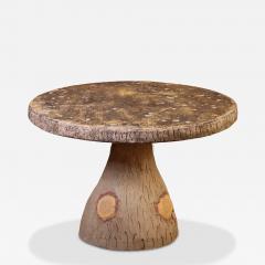 French Cast Stone Faux Bois Garden Table C 1960 - 4758443