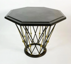 French Center Table in Brass Wrought Iron with Ocatagonal Slate Top - 2727907