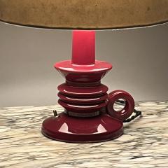 French Ceramic Bougeoir Table or Desk Lamp with Parchment Paper Shade - 3731929