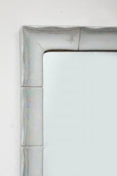French Ceramic White Iridescent Mirror 1970 - 4144943