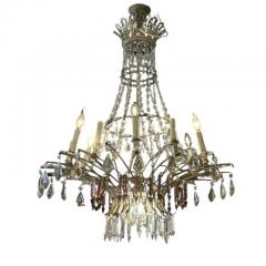 French Chandelier in White and Violet Cut Crystal - 4494338
