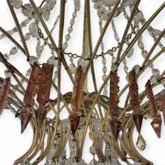 French Chandelier in White and Violet Cut Crystal - 4494339