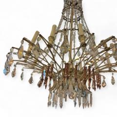 French Chandelier in White and Violet Cut Crystal - 4494341