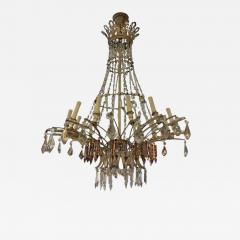 French Chandelier in White and Violet Cut Crystal - 4494998