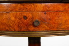 French Charles X Antique Burlwood Marble Drum Top Side or End Table - 4502463