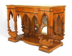 French Charles X Birds Eye Maple Mirrored Console Table - 4626134