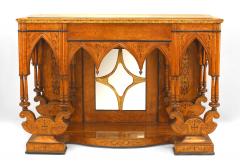 French Charles X Birds Eye Maple Mirrored Console Table - 4626135